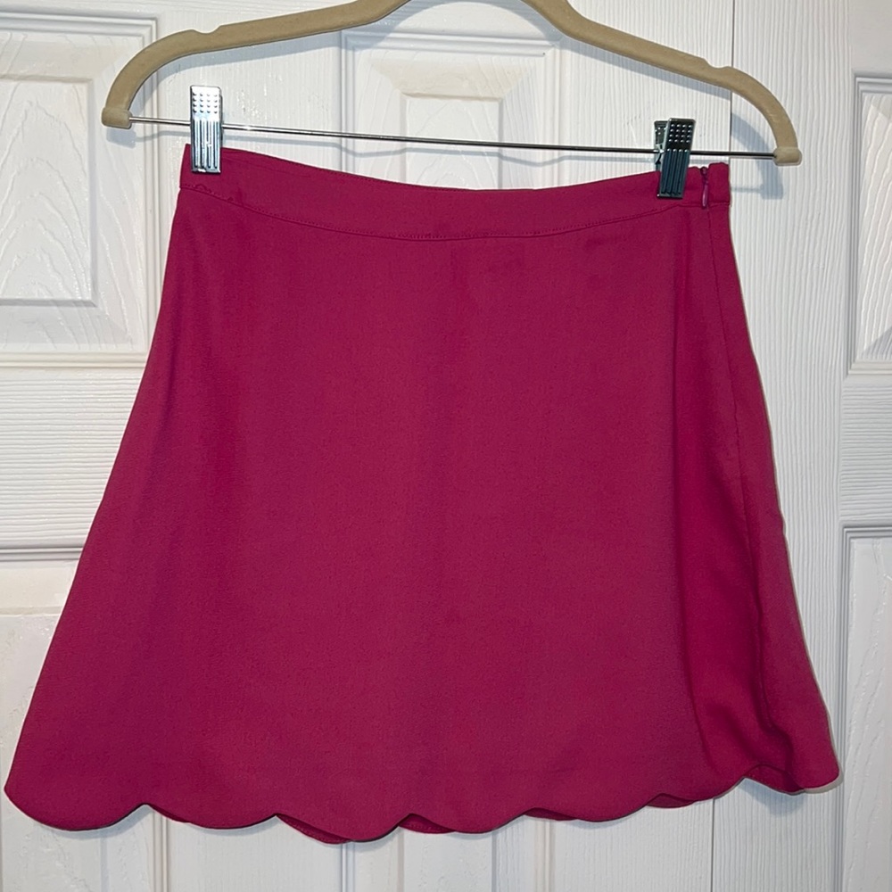 Tobi pink scalloped hem skater skirt, size S